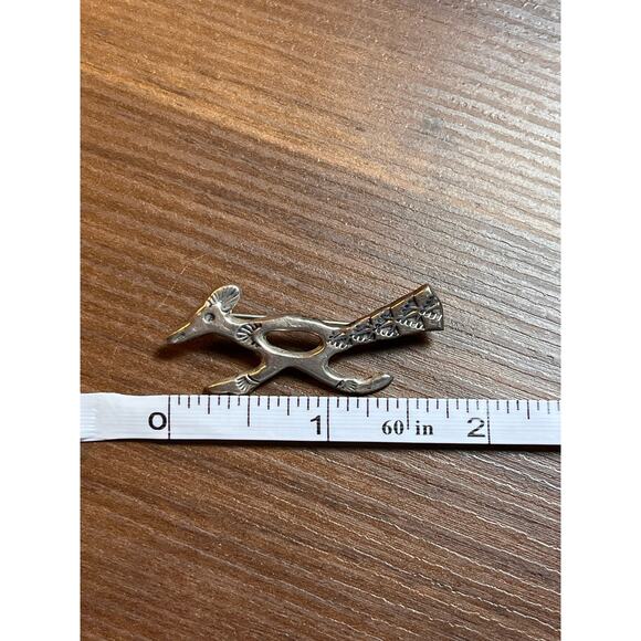 Vintage Sterling Silver Roadrunner Brooch Pin Signed AJM Southwestern Gift - Picture 8 of 8